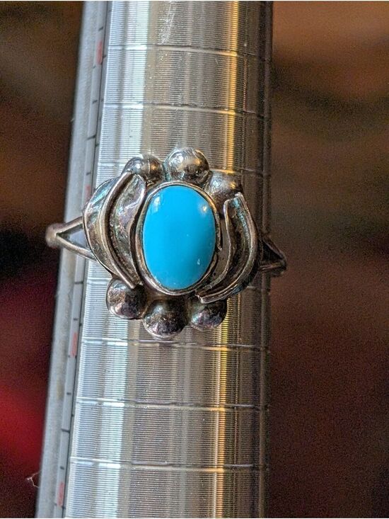 Jewelry - Mexican Sterling Silver 925 Blue Stone Cabochon Ring Artisan Handmade Vintage